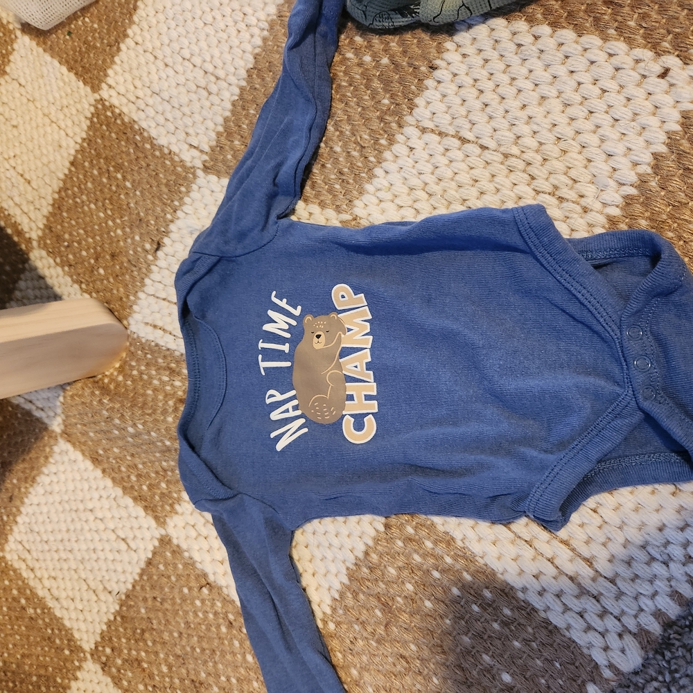 Blue Long Sleeve Baby Onesie